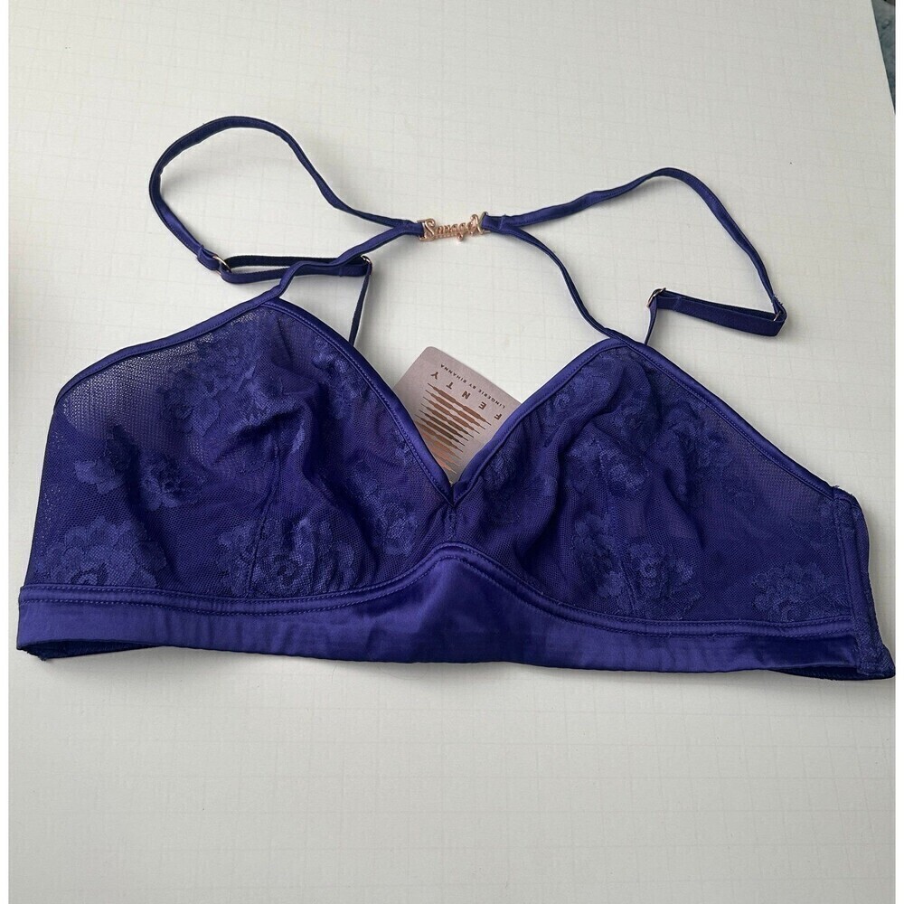 Savage X Fenty Purple Lace Bralette Size Large L New